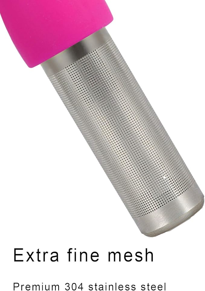 Leden Tea Infuser for Loose Tea 2 Pack Tea Steeper with Fine Mesh Stainless Steel Tea Strainer for Cup Mug, Nice Gift for Couples, Gray and Rose Red