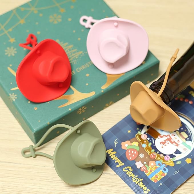 Silicone Wine Stopper, Funny Hat Shaped Wine Stoppers Decorative Wine Sealer Bottle Caps, Cute Kitchen Gadgets Wine Accessories Tools Gifts (Pink)