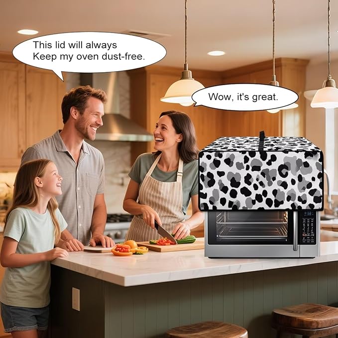 Leopard Print Toaster Oven Dust Cover, Heat-Resistant Case for Toaster Oven, Heavy Duty Washable Dust Cover Fit Most Small Appliance, (Small-14.5*18.46*9 inches)