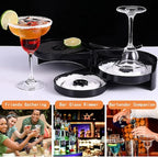 1 Pack 3 Tier Bar Glass Rimmer for Margarita and Cocktail, Bartender Tool,Salt Box Spice Container