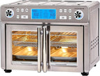 Emeril Lagasse Dual Zone 360 Air Fryer Oven Combo with French Door, 25 QT Extra Large, Cook Two Foods in Different Ways, Up to 60% Faster from Frozen to Finish, Pizza Stone Accessory