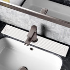 Stone Faucet Mat for Kitchen Sink, Diatomite Sink Protectors - Prevent Moisture Drying Stone Tray Fit Kitchen Counter & Bathroom Counter (White, 23.6" x 4")
