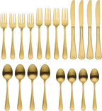 Oneida 899220 Flight Gold Satin 20-Piece Flatware Set, Service For 4