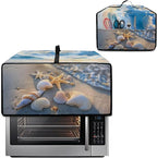 Beach Starfish Shell Print Toaster Oven Scratch-resistant Cover, Heat-resistant Small Appliance Cover for Kitchen Counter with Storage Pockets (Small-14.5 * 18.46 * 9 inches)