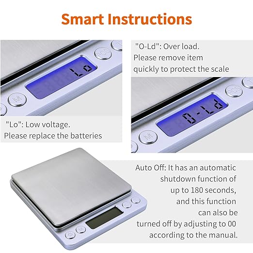 Gram Scale,Capacity 500g Accuracy 0.01g Mini Food Scales Digital Weight Grams and Oz,Small Kitchen High Precision for Espresso,Baking,Jewelry,Soap Making,Silver