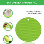 Jar Opener for Weak Hands, Seniors with Arthritis, 5 in 1 Multi Function Bottle Opener Lid Opener For Arthritic Hands with Non Slip Rubber Jar opener Gripper Pad and Corkscrew Wine Opener(GREEN)