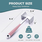KITEXPERT Meat Tenderizer Hammer with Comfortable-Grip Handle, Dual-side Mallet for Kitchen, Heavy Duty Pounder For Tenderizing Steak, Beef and Fish, Pink