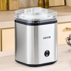 VEVOR Ice Cream Maker, 2.11 Qt. Large Capacity, Electric Automatic Ice-Cream Machine, with Easy Operation & Cleaning, Stainless Steel Shell, for Homemade Frozen Yogurt, Fruit Sorbet, Gelato, Silver