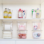 Vtopmart 10 Pack Clear Stackable Storage Bins with Lids, Large Plastic Containers with Handle for Pantry Organizer and Storage,Perfect for Kitchen,Fridge,Cabinet, Closet,Bathroom Organization