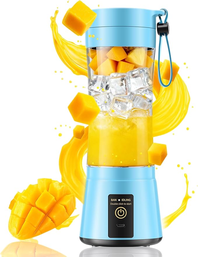 Cordless Personal Size Portable Blender - 380Ml Blender Smoothies and Shakes, BPA Free Traveling Juice Cup with Powerful Blending, Freshly Squeezed in Sports/Travel/Home