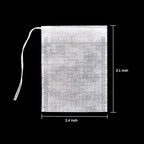 100 Pcs Disposable Tea Bags for Loose Leaf Tea, Biodegradable Tea Filter Bags with Drawstring, Corn Fiber Empty Tea Bags for Loose Leaf Tea (3.54 x 2.75 inch)