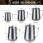 Milk Frothing Pitcher, 50oz Steaming Pitcher Stainless Steel Espresso Machine Accessories for Coffee Bar, Cappuccino Barista Tools Milk Jug Steamer Frother Cup with Decorating Latte Art Pen
