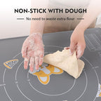 Ourokhome Silicone Baking Mat Sheet and Pastry Dough Cutter, 0.5 Inch Thick 32" X 24" BPA free Silicone Rolling Mat, Non-Stick and Anti-Slip, Dishwasher Safe (Gray)
