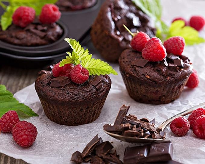 Muffin Pan 6 Cup Cupcake Baking Pan No Stick Carbon Steel Easy Clean