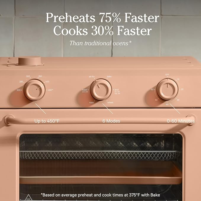Our Place Large Wonder Oven | 6-In-1 Toxin-Free Air Fryer & Toaster with Steam Infusion | Family-Sized 32QT, 1700W Countertop Design | Includes Bake Tray, Fryer Basket, Large Racks | Spice