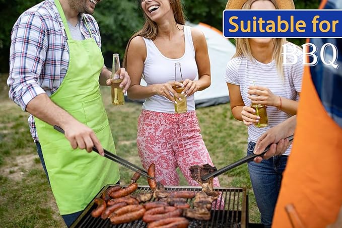 JETKONG 2 Pcs 18 Inch (45cm) Stainless Steel Grill Tongs Heavy Duty Giant Tweezer Tongs, Extra Large Tweezers Tools for Cooking, Grilling, BBQ and Turning Food (Black)