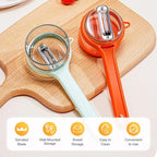 Peeling Knife with Storage Box, 2025 New Vegetable Peeler with Container, Kitchen Multi Function Veggie Peeler for Kids Adults, Fruit and Vegetable Peeling Knife with Catcher (Green, 1)