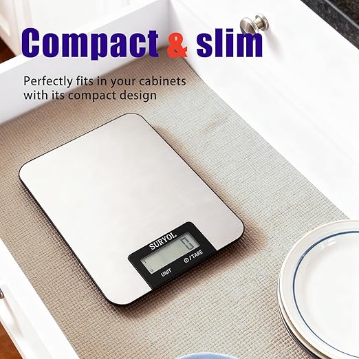 Food Kitchen Scale High-Precision Digital Scale Accurate Weighing for Baking & Cooking Enthusiasts(Shiny Black)