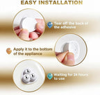 Self Adhesive Caster Wheels for Countertop - Furniture Sliders & Appliance Rollers for Kitchen, Coffee Machine, Blender, Oven (White, 16pcs)