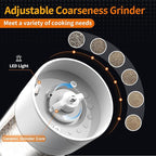 2Pack Electric Salt and Pepper Grinder Set USB Rechargeable with Warm LED Light, Adjustable Coarseness Lidaop Large Capacity Automatic Salt Pepper Mill Grinder for Kitchen, Restaurant, Outdoor, White