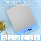 Digital Food Scale for Food Ounces and Grams，YONCON 3000g/0.1g Accuracy Multifunctional Kitchen Scale for Cooking, Baking | Small Size for Easy Storage | 2 Trays，Tare Function