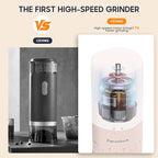 First Grind-While-Charging Rechargeable Coffee Grinder, 1.7X Faster Grinding with Portable Electric Burr Coffee Grinder with 38 Adjustable Grind Settings (CERAMIC BURR - White - Touch screen control)