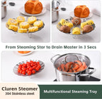 Steamer Basket for Cooking 304 Stainless Steel Entirely Thickened,Collapsible Steamer Insert for Pots, Fits Instant Pot/Skillets (5.5'' To 9.5'')