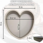 Heart Shaped Cake Pans 8 Inch – 1 PCS Nonstick Silicone Heart Cake Pan for Baking, Oven & Microwave Safe Molds – Durable, Easy-Clean Matte Surface - Grade Novelty Shaped Cake Pans (Grey)