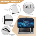 Starry Sky Ocean Turtle Print Toaster Oven Dust-proof Cover, Heat-resistant Anti Fingerprint Microwave Oven Cover, Compatible with Most Small Appliance (Large-18.5 * 22.5 * 12.99 inches)