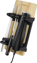 Cuisinart Electric Knife Set with Cutting Board, Electric Knife for Meat Slicing and Bread Slicing, Includes Bamboo Cutting Board for Kitchen and Serving Fork, CEK-41, Stainless Steel/Black