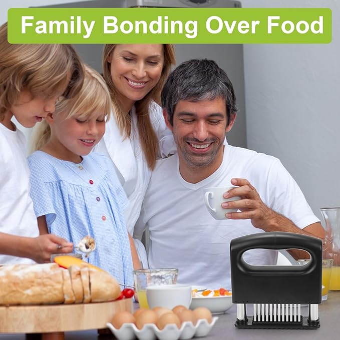 Meat Tenderizer Tool, Meat Tenderizer Stapler with 48 Stainless Steel Ultra Sharp Needle Blades, Compact Cooking Tool for Kitchen Tenderizing Beef Chicken Turkey Steak Veal Pork
