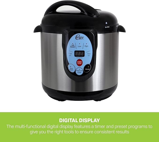 CAREY DPC-9SS Smart Electric Pressure Cooker and Canner, Stainless Steel, 9.5 Qt