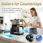 Appliance Casters - Furniture Sliders & Appliance Rollers for Kitchen, Coffee Machine, Blender, Oven Countertop Sliding (Black, 16pcs)