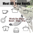 Pot Strainer Stainless Steel 2 Pack, Pasta Strainer, Metal Food Strainer for Noodles Fruit Veggies, Suitable for Pots or Containers Up to 10 Inches