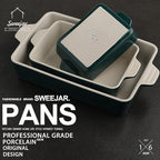 Sweejar Ceramic Bakeware Set, Rectangular Baking Dish Lasagna Pans for Cooking, Kitchen, Cake Dinner, Banquet and Daily Use, 11.8 x 7.8 x 2.76 Inches of Casserole Dishes (Jade)