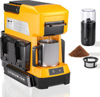 Taingwei Cordless Coffee Maker for Dewalt 20V Battery, Portable Drip Coffee Maker with Electric Coffee Grinder for RV, Camping, Travel, Car, Hiking (Battery Not Included)