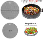 Silicone Trivet Mats - Walfos Heat Resistant Pot Holders Set, 4pcs 2 Sizes 7 Inch & 9 Inch, Multipurpose Non-Slip Hot Pads for Hot Pot, Hot Dishers, Jar Opener, Food Grade & BPA Free (Nordic Grey)