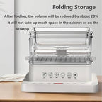 3 Layers/40l Food Steamer 800w Electric Multicookers | Automatic Heat Preservation Steamer Cookware | Touch The Visual Panel Hot Food Heater | Foldable Split Design