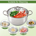 Steamer Basket for Cooking – Premium 304 Stainless Steel Steamer Basket, 3rd Gen Folding Expandable Steamers, Suitable for Cookware Pot, Fit for Fish Vegetables Pasta Eggs (Medium (6.1“ to 10.43”))