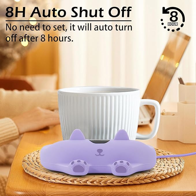 PUSEE Mug Warmer,Coffee Warmer for Desk Candle Warmer Auto Shut Off,Coffee Cup Warmer with 3 Temp Settings,Electric Beverage Warmer Plate for Coffee,Tea,Water Milk and Cocoa(Not Include Cup)