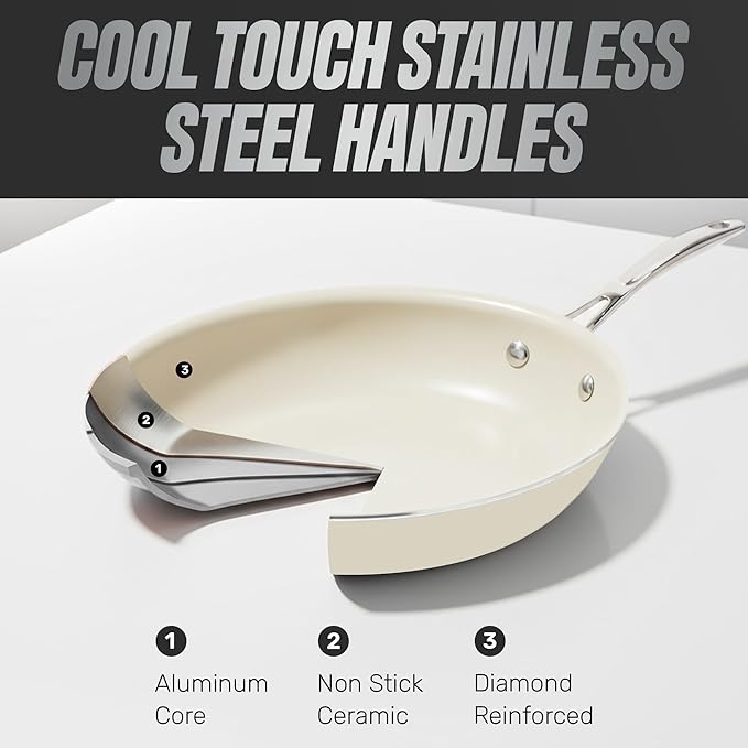 GOTHAM STEEL 20 Pc Ceramic Cookware Set Nonstick, Ceramic Pots and Pans Set Non Stick for Kitchen with Bakeware, Cooking Utensils & Steamer, Non Toxic PFOA PFOS Free, Oven & Dishwasher Safe