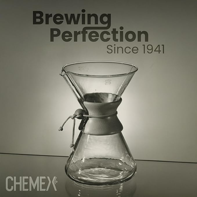Chemex Pour-Over Glass Coffeemaker - Classic Series - 6-Cup - Exclusive Packaging