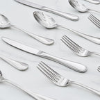 KINGSTONE 30 Piece Teardrop Silverware Set for 6, 18/10 Stainless Steel Flatware Set, Modern Design Cutlery Set for Home/Hotel/Wedding,Mirror Polished and Dishwasher Safe
