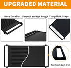 Upgraded WB31X24998 Reversible Griddle Replacement for GE Stove Parts Cast Iron Griddle Plate WB31X24738 JXGRILL1 GE Gas Range Cooktop Parts Genuine Stove Top Burner Griddle Center Flat Top Pan