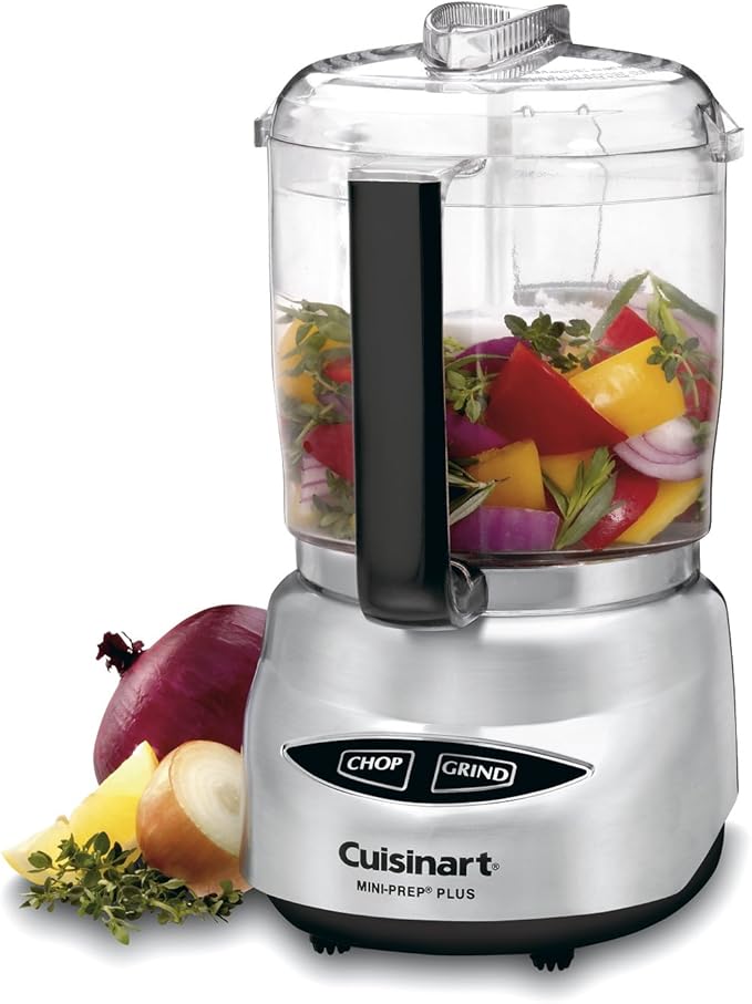 Cuisinart Mini Prep Plus 4 Cup Food Processor and Spice-and-Nut Grinder Bundle, Stainless Steel