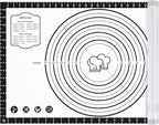 Silicone Baking Mat,26" x 16" Non-slip Dough Rolling Pastry Mat Non Stick Baking Sheet Mat with Measurement Cookies,Macarons,Bread
