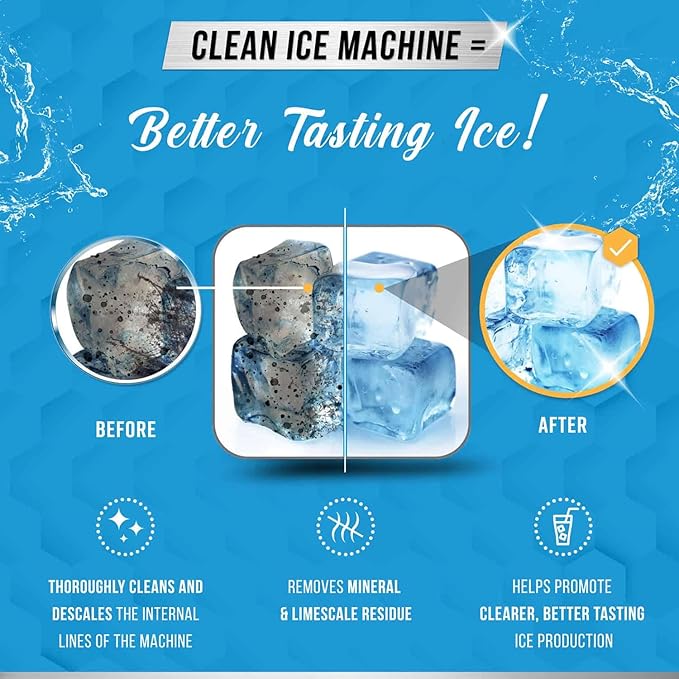 ACTIVE Ice Machine Cleaner Maker Descaler - 24 Clean Tablets Compatible with Frigidaire, Opal, GE Profile, Kitchenaid, Nickel Safe Scale Remover for Countertop, Nugget Ice Makers - Bulk 1 Year Supply
