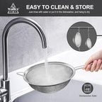 Walfos Extra Fine Mesh Strainer Set of 4-9.35", 6.95", 4.6", 2.7", Stainless Steel 30 Mesh Sieve with Sturdy Handle, Kitchen Food Strainers Sifters for Quinoa, Pasta, Fruits, Vegetables, Rice, Tea