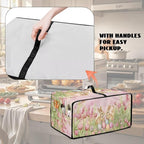 Easter Egg Bunny Tulip Print Toaster Oven Cover for Easter Decor, Dust-proof Case for Air Fryer, Heat-resistant Kitchen Countertop Appliance Protector, (Medium-16.1*19.71*10 inches)
