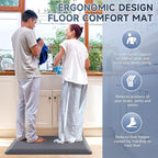 4/5 Inch Thick Kitchen Mats for Floor, StepRite Kitchen Rug for Standing Desk, Non-Slip, Thicker, Stain & Water Resistant, Comfort Anti Fatigue Floor Mat for Home, Kitchen, Office - Grey,108 * 30''